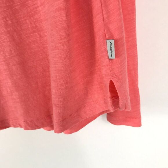 Eddie Bauer Split V-Neck Tee Women's Size Small Pink Long Sleeve Knit Outdoor - Picture 3 of 12